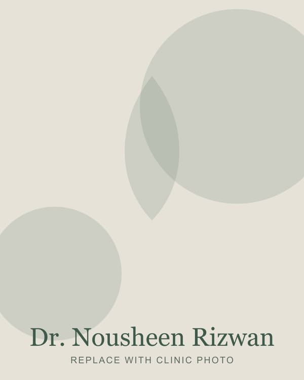 Dr. Nousheen Rizwan, dermatologist at Dermaplast Islamabad